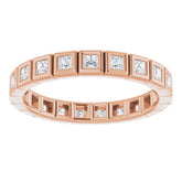 14K Rose 1/2 CTW Natural Diamond Eternity Band Size 5